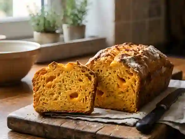 Cake moelleux à la mimolette fondante - Photo de présentation