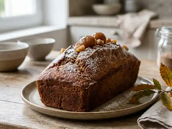 Cake fondant à la purée de marrons - Photo de présentation
