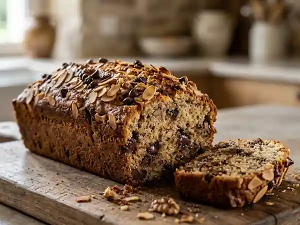 Cake Moelleux Amandes, Noix et Chocolat - Photo de présentation