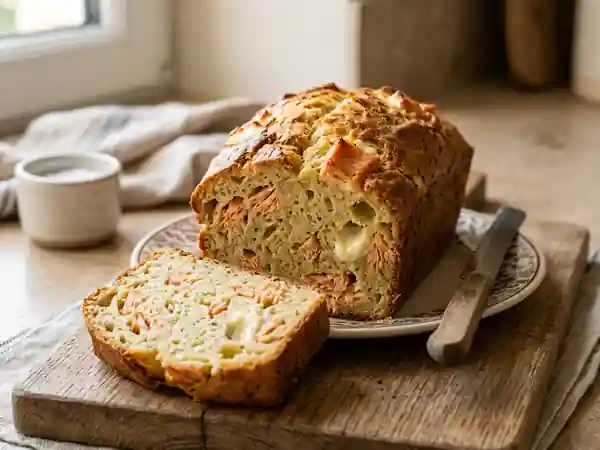 Cake moelleux au chèvre et saumon fumé : recette facile et gourmande - Photo de présentation