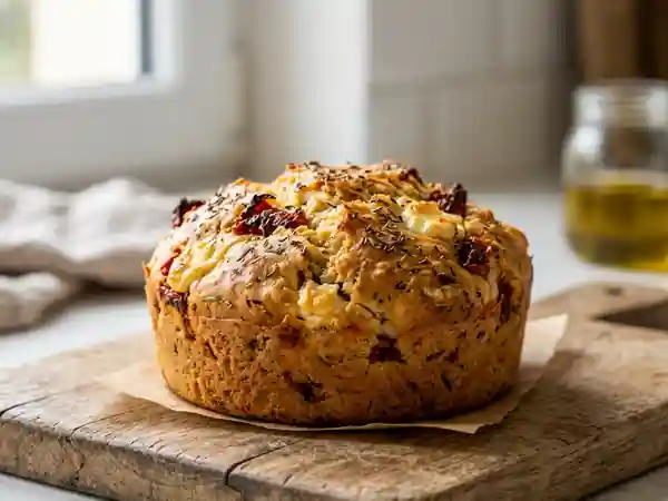 Cake moelleux au chèvre et tomates confites - Photo de présentation