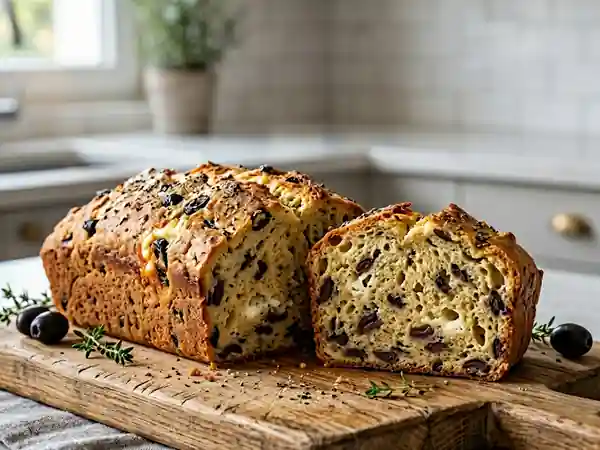 Cake Moelleux Chèvre et Olives Noires - Photo de présentation