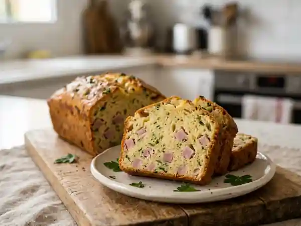 Cake moelleux au jambon et persil frais - Photo de présentation