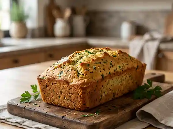 Cake moelleux au persil frais et moutarde relevée - Photo de présentation