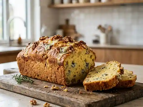 Cake moelleux au roquefort et noix : recette gourmande et facile - Photo de présentation