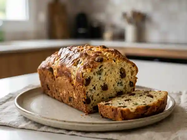 Cake fondant au Roquefort et raisins sucrés - Photo de présentation
