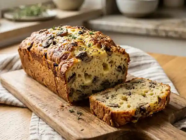 Cake moelleux au Cantal et Champignons de Paris - Photo de présentation