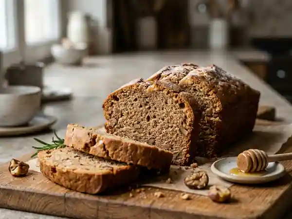 Cake moelleux aux châtaignes et miel doré - Photo de présentation