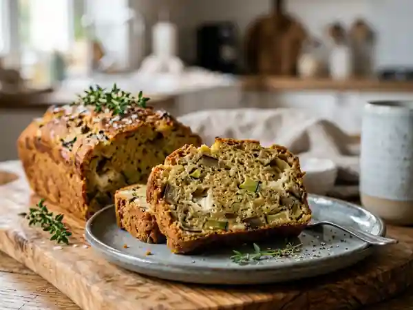 Cake moelleux courgettes, aubergines et chèvre - Photo de présentation