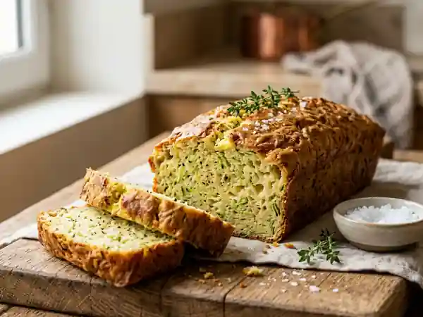 Cake moelleux courgette et fromage fondant - Photo de présentation