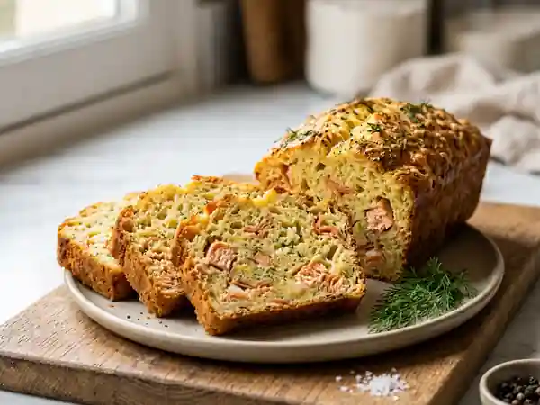 Cake moelleux aux deux saumons et aneth - Photo de présentation