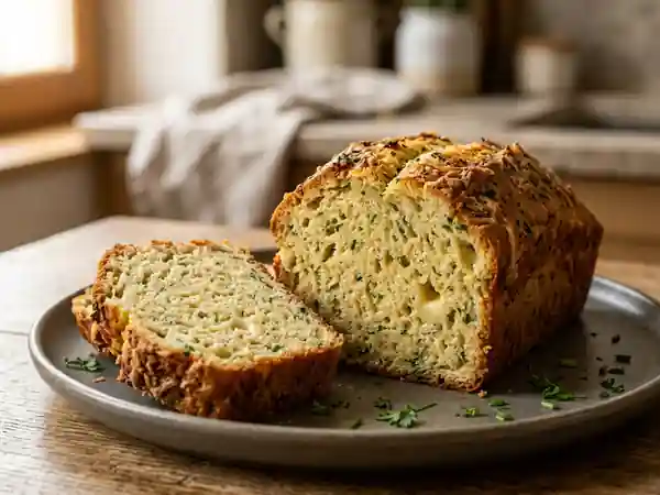 Cake moelleux aux herbes fraîches et fromage - Photo de présentation