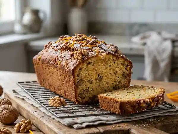 Cake moelleux aux noix et à l'orange : recette gourmande et facile - Photo de présentation