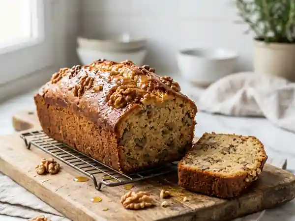 Cake moelleux aux noix et miel, recette facile et gourmande - Photo de présentation