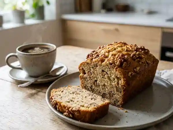 Cake aux noix croquant et vanillé - Photo de présentation