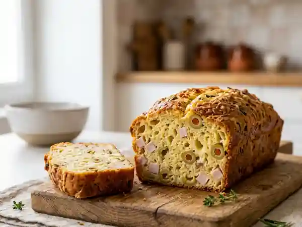 Cake moelleux jambon olives - Photo de présentation
