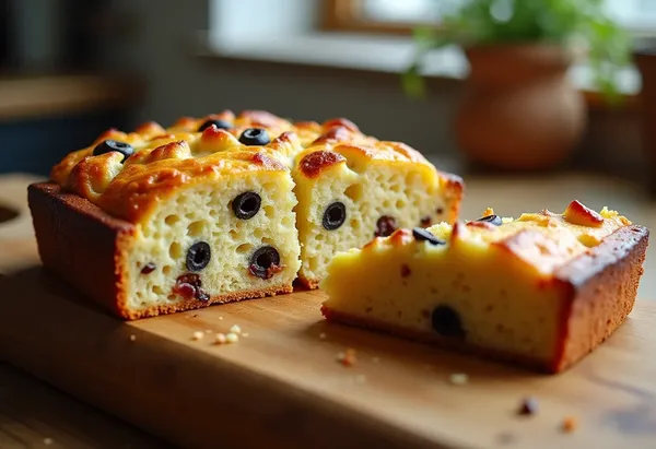 Cake moelleux aux olives et lardons fumés