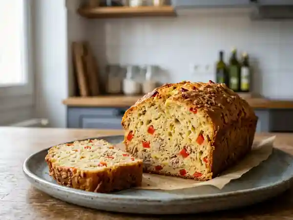 Cake moelleux aux poivrons et thon, recette facile et gourmande - Photo de présentation