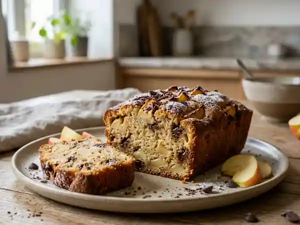 Cake fondant Pomme et Pépites de Chocolat - Photo de présentation