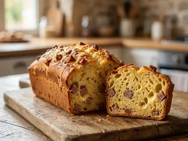 Cake moelleux aux saucisses et fromage : recette facile et gourmande - Photo de présentation