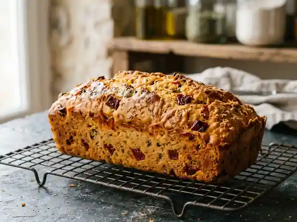 Cake moelleux aux tomates séchées et herbes - Photo de présentation