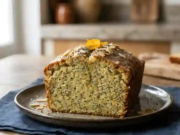 Cake Moelleux Orange, Pavot et Amandes - Photo de présentation