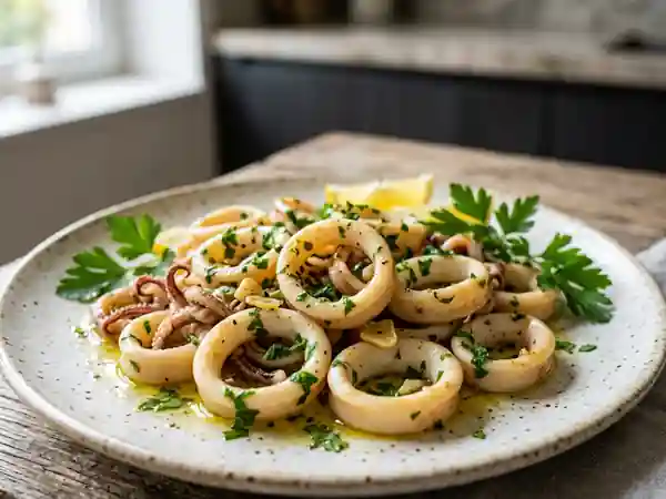 Calamars fondants à l'ail et au citron - Photo de présentation
