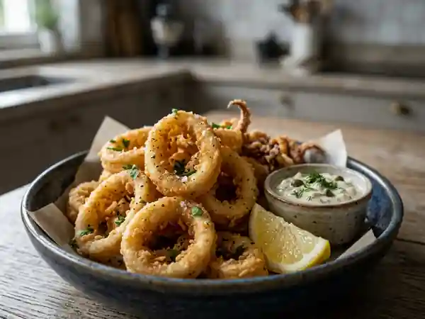 Calamars frits ultra-croustillants au citron - Photo de présentation