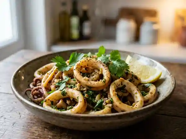 Calamars tendres à l'ail et aux épices - Photo de présentation