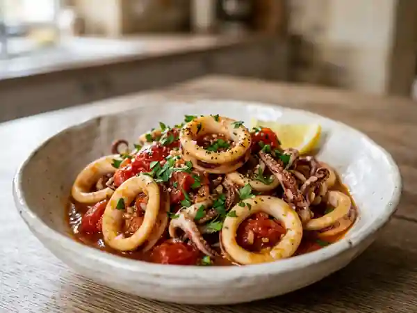 Calmars sautés à la provençale : recette savoureuse et facile - Photo de présentation