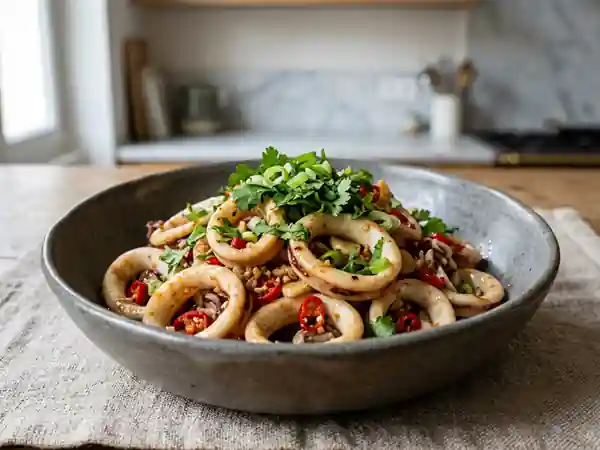 Calmars sautés au piment et citron vert - Photo de présentation