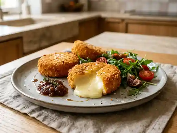 Camembert pané au cœur coulant et croustillant - Photo de présentation