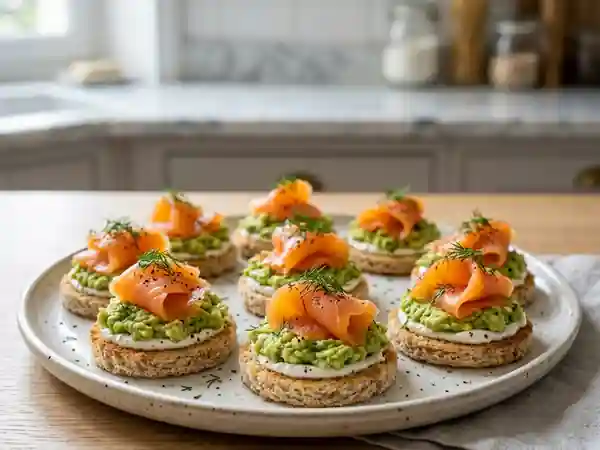 Canapés gourmands avocat et saumon fumé : apéritif frais et raffiné - Photo de présentation