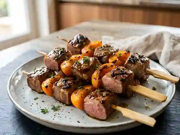 Canard et abricots rôtis au miel - Photo de présentation