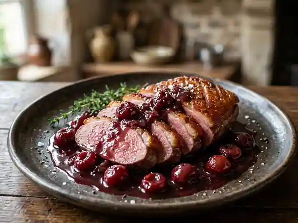 Magret de canard laqué aux cerises - Photo de présentation