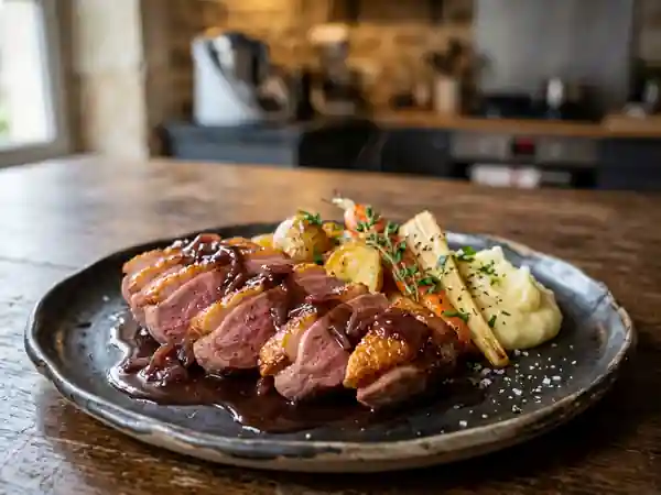 Canette Croustillante Flambée au Porto - Photo de présentation