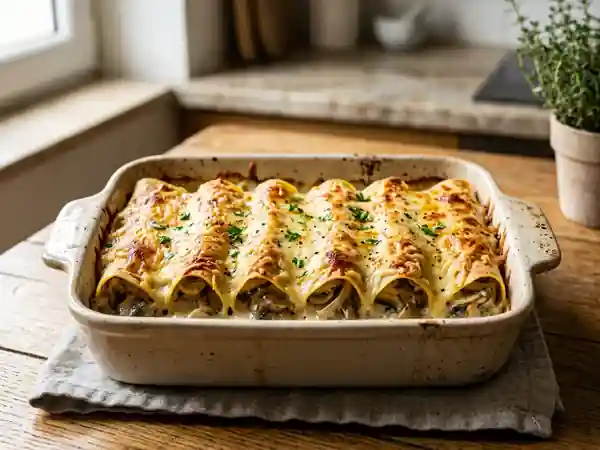 Cannelloni aux champignons crémeux : recette gourmande et facile - Photo de présentation