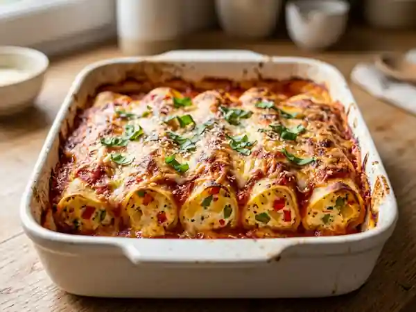 Cannelloni Fondants Ricotta et Trio de Poivrons - Photo de présentation
