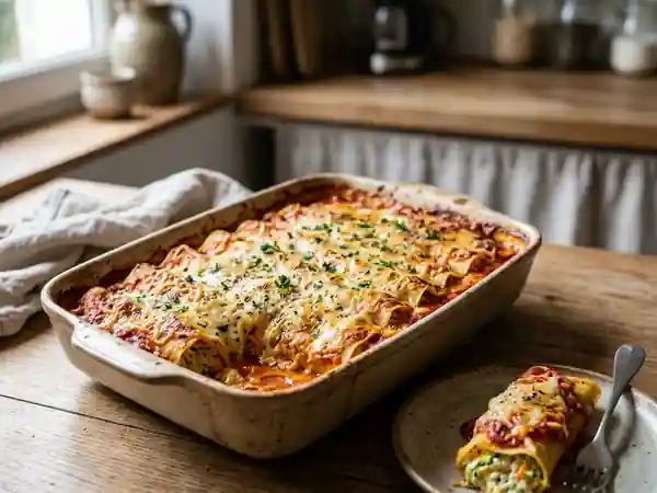 Cannellonis fondants courgette, carotte et ricotta - Photo de présentation