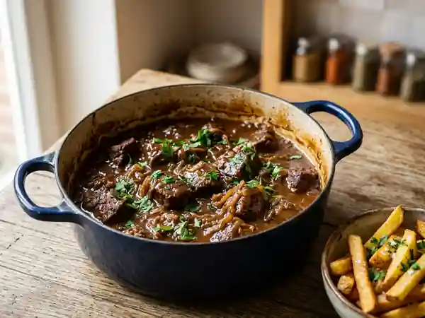 Carbonades flamandes à la bière : recette traditionnelle mijotée savoureuse - Photo de présentation