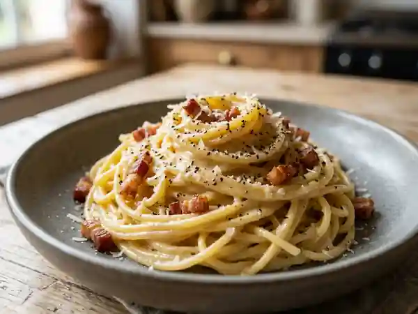 Carbonara onctueuse à la pancetta grillée - Photo de présentation