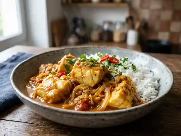 Cari de poisson à la Réunionnaise : recette traditionnelle savoureuse - Photo de présentation