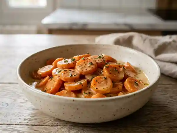 Carottes fondantes à la crème et au thym - Photo de présentation