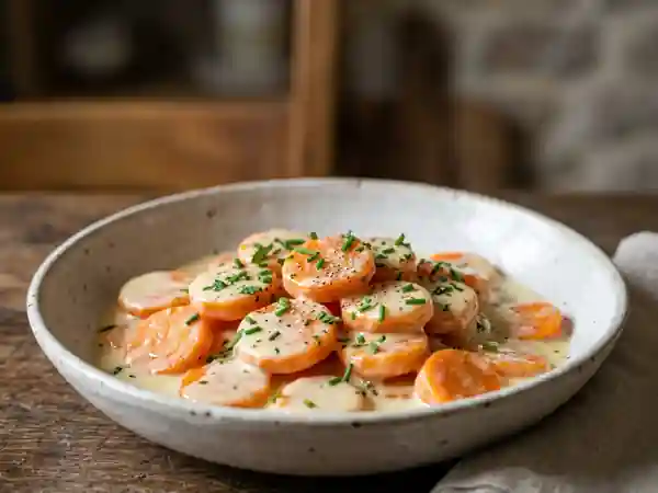 Carottes fondantes à la sauce poulette onctueuse - Photo de présentation