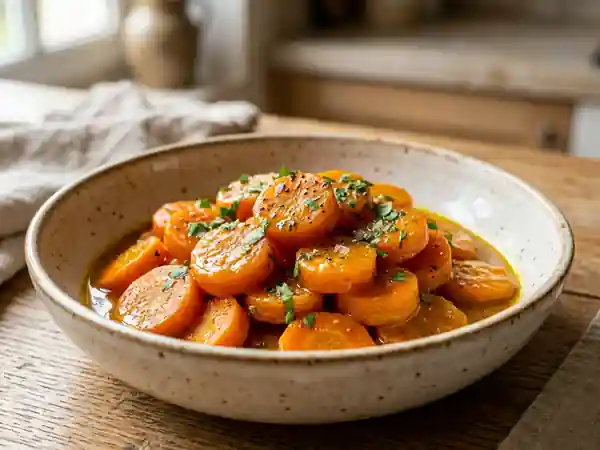 Carottes fondantes au beurre de curry - Photo de présentation