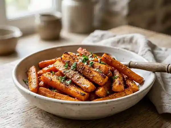 Carottes rôties fondantes au cumin et paprika - Photo de présentation