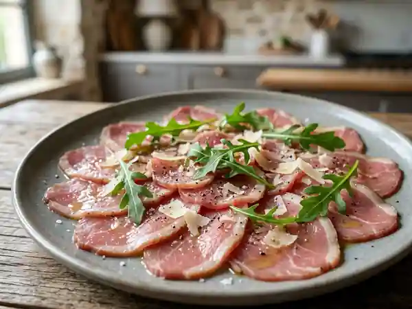 Carpaccio de canard fin et savoureux - Photo de présentation