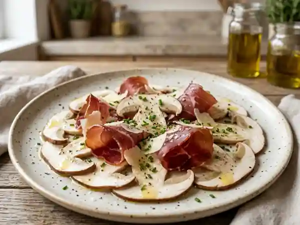 Carpaccio de cèpes au jambon de montagne - Photo de présentation
