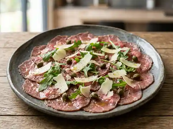 Carpaccio de bœuf fondant au parmesan - Photo de présentation