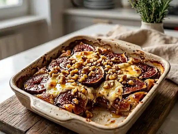 Carré de figues gourmand au miel et aux noix - Photo de présentation